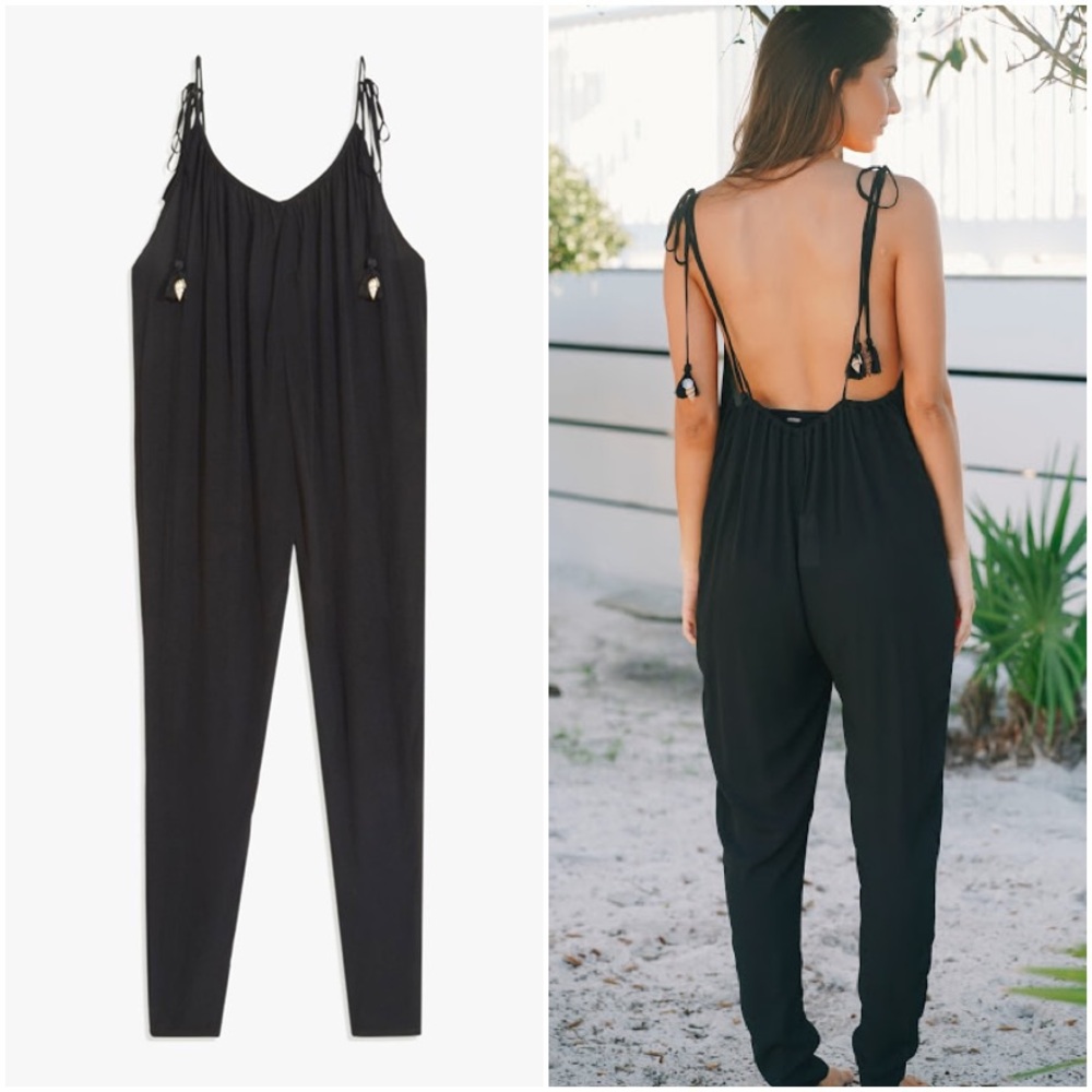 WeWoreWhat Black Kaia Coverup Jumpsuit